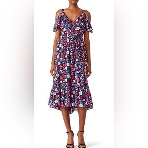 KATE SPADE daisy satin stripe midi dress- BRAND NEW